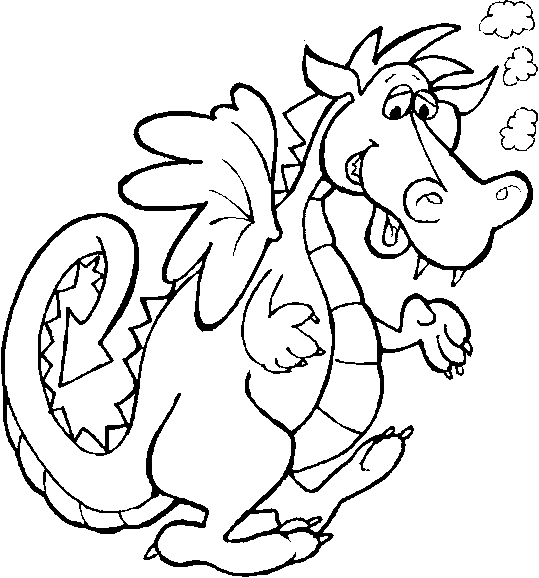 Funny Dragon Coloring Pages