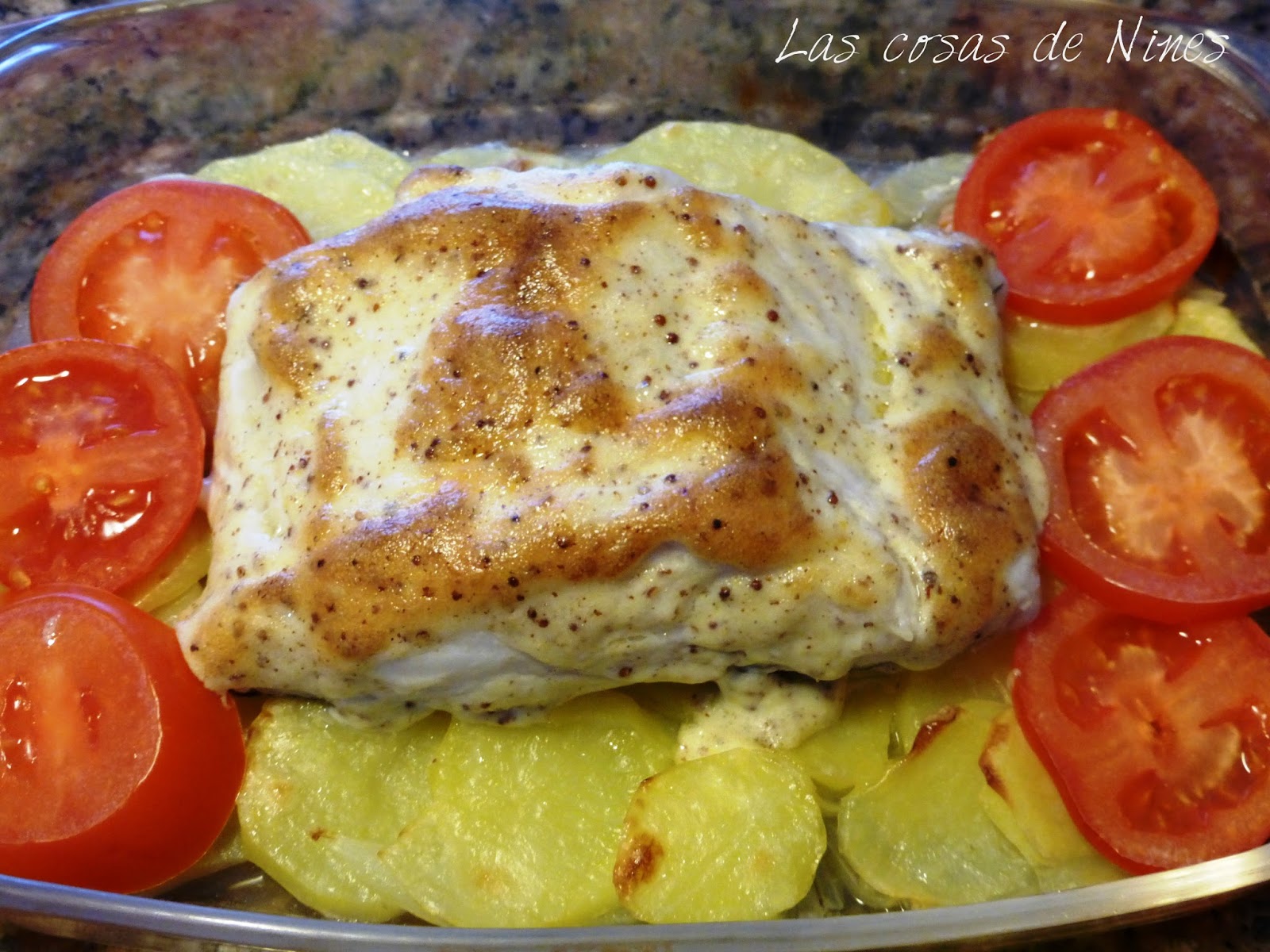Las cosas de Nines BACALAO GRATINADO CON MAYONESA A LA MOSTAZA ( Gratined Cod with mustard