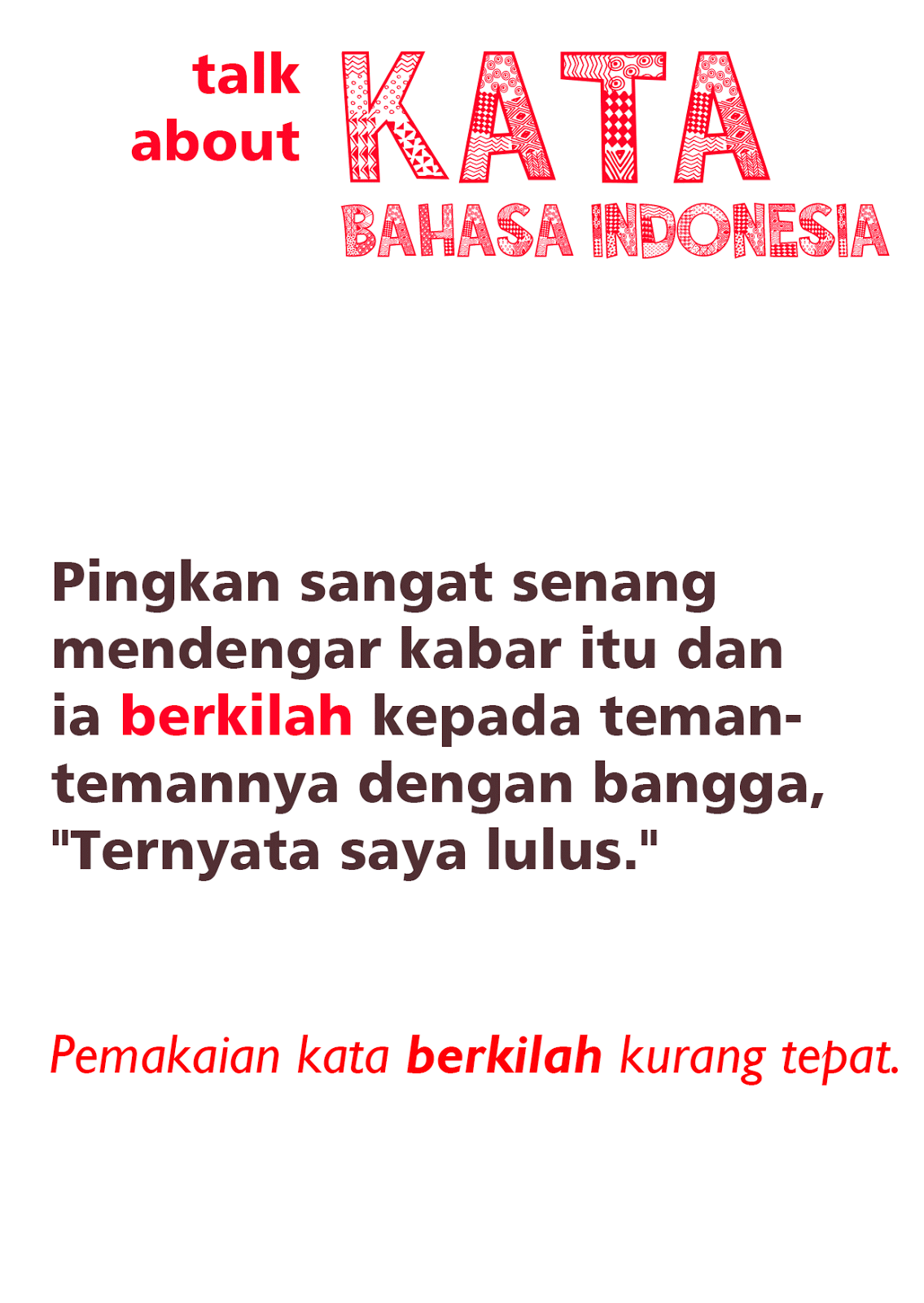 Pilihan Kata ~ Catatan Penyunting