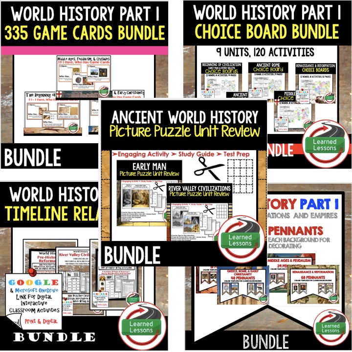 Ancient World History MEGA BUNDLE Early Man to Renaissance ...