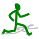 Figura humana verde caminando