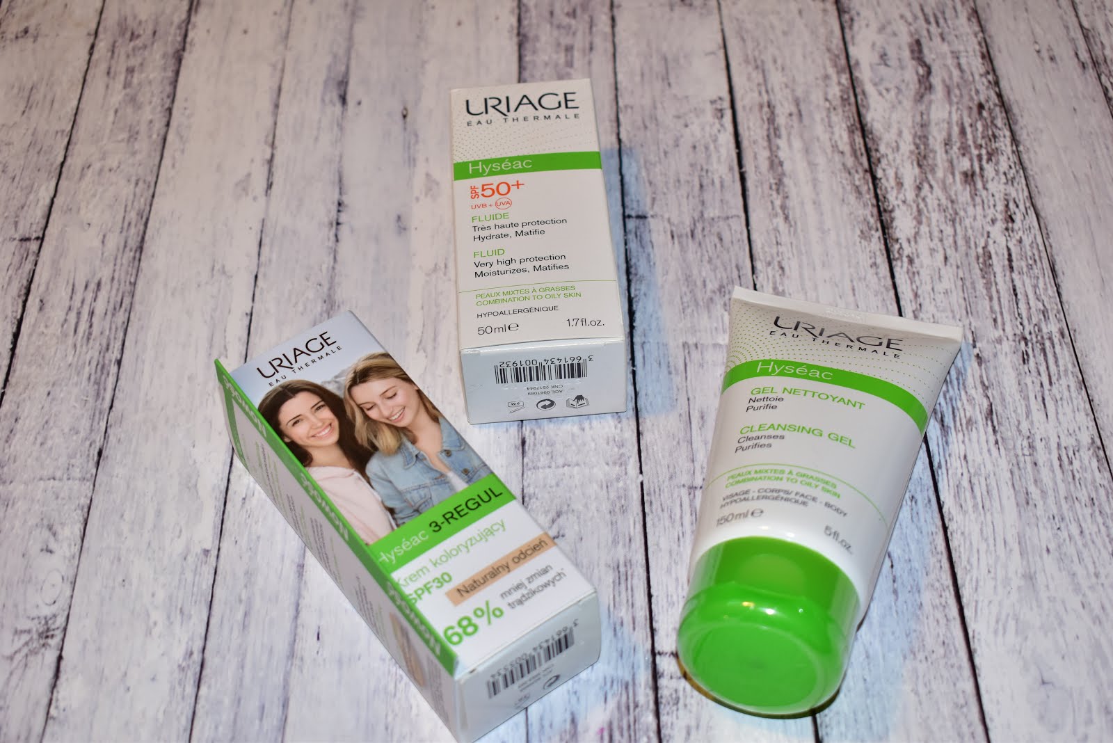 Uriage Hyseac - fluid przeciwsłoneczny, podkład do twarzy i żel do ...