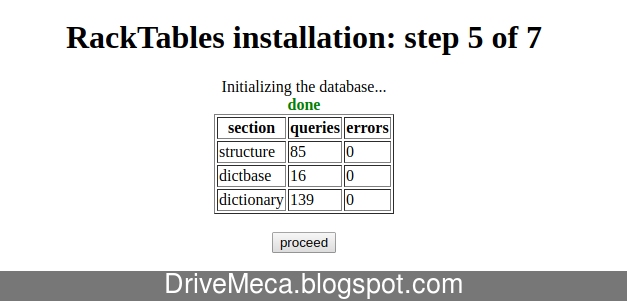Paso 5 de instalacion de Racktables Paso 5 de instalacion de Racktables