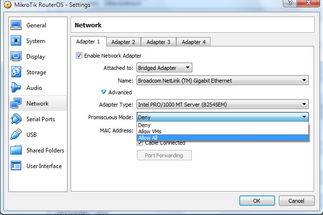 Open network setting