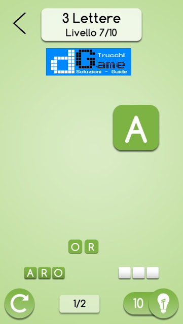 AnagrApp soluzione pacchetto 1 (3 lettere) livelli 1-10