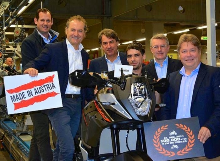 Prodotta da KTM nel 2014 la 100000 moto 