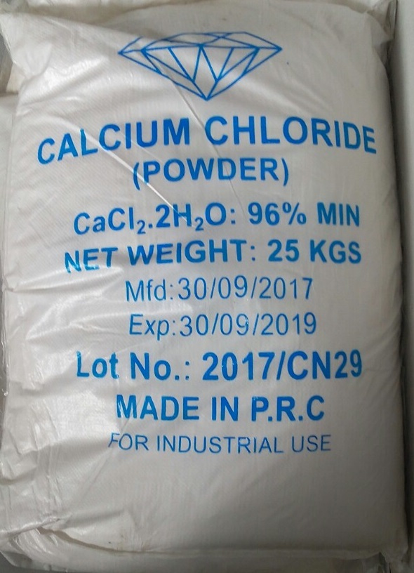 CaCl2 Calcium Chloride 25kg/bao - Trung Quốc