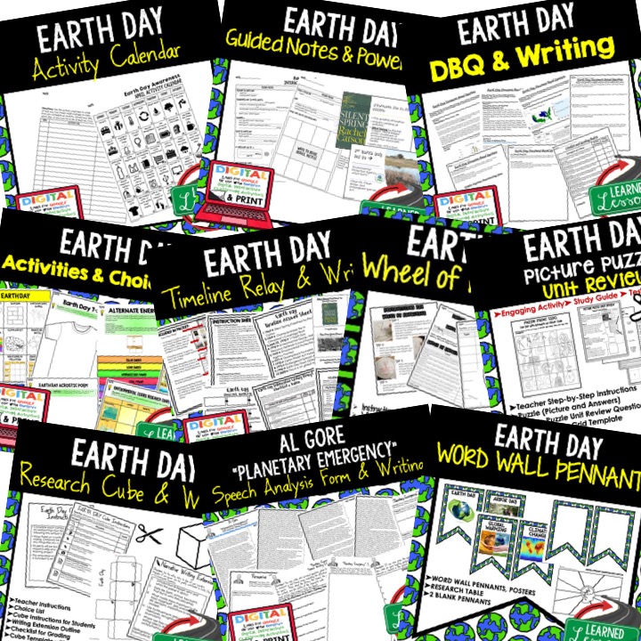 Earth Day Awareness Activities - Learned Lessons Teaching Materials