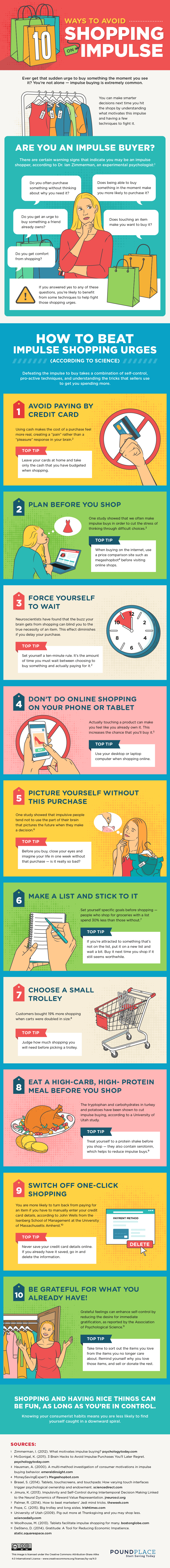 10 Ways To Avoid Shopping On Impulse - #infographic