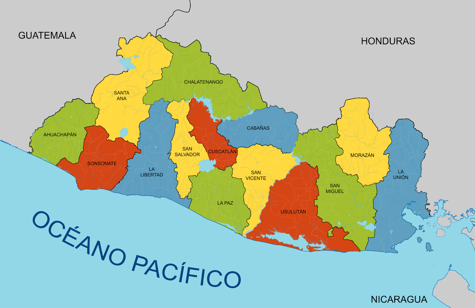 Mapas Geográficos de El Salvador - Fox Press™