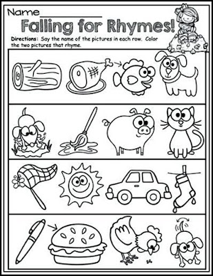 Rhyming Words Color Sheets Preschool Items Best Kindergarten Images On Activities Worksheets