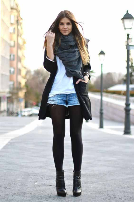 meia calça short preto