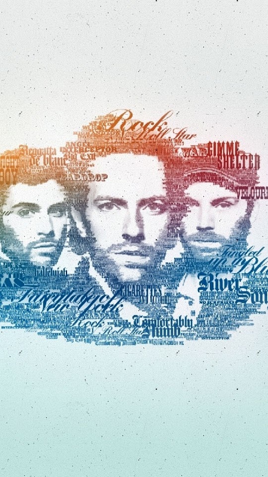 Coldplay Faces Music Band Typography  Galaxy Note HD Wallpaper
