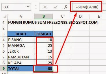 cara mudah menggunakan rumus SUM cara mudah menggunakan rumus SUM