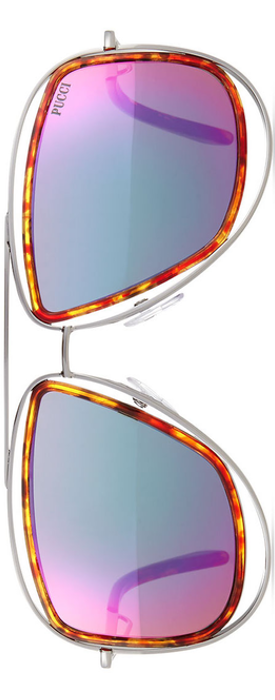 Emilio Pucci Dual-Rim Aviator Sunglasses