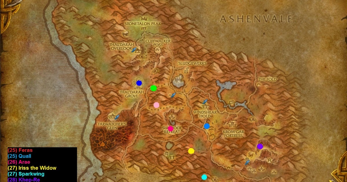 WoW Rare Spawns: Ashenvale Rare Spawns