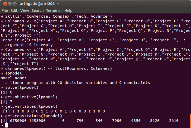 Open design and architecture: Binary Linear Programming using R