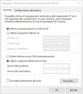 DNS su Windows Proprietà rete