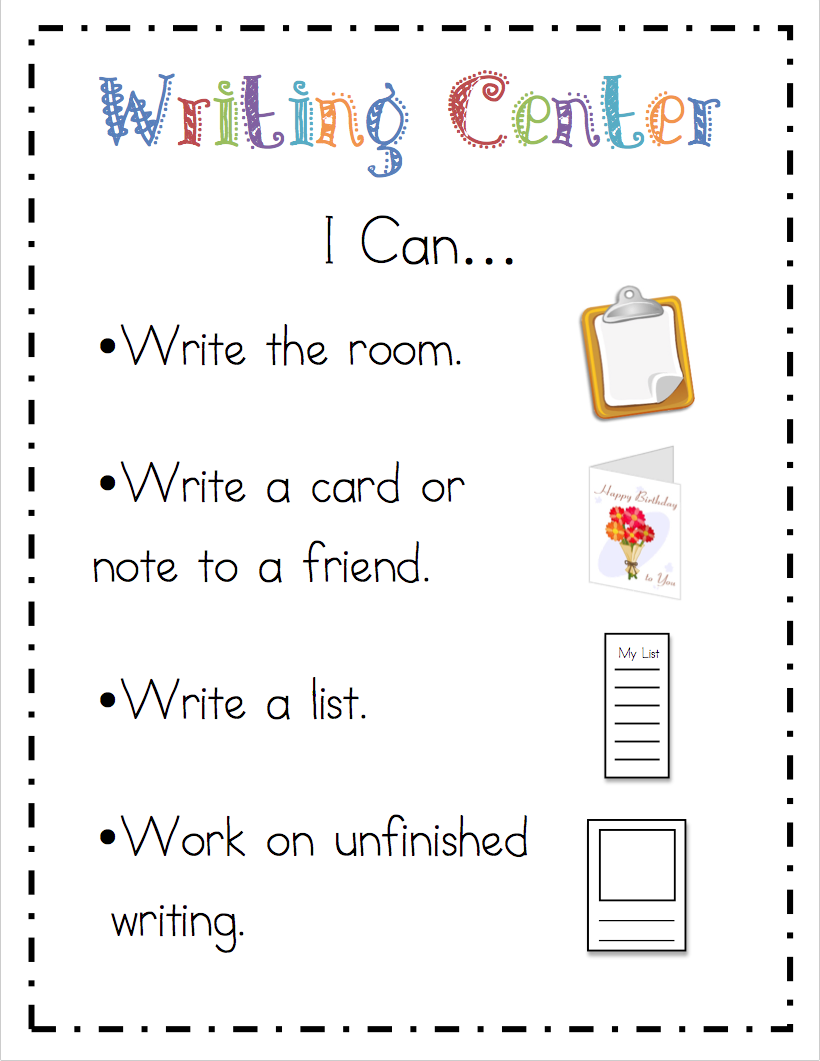 Mrs. Ricca's Kindergarten Literacy Center "I Can" Cards {Freebie}