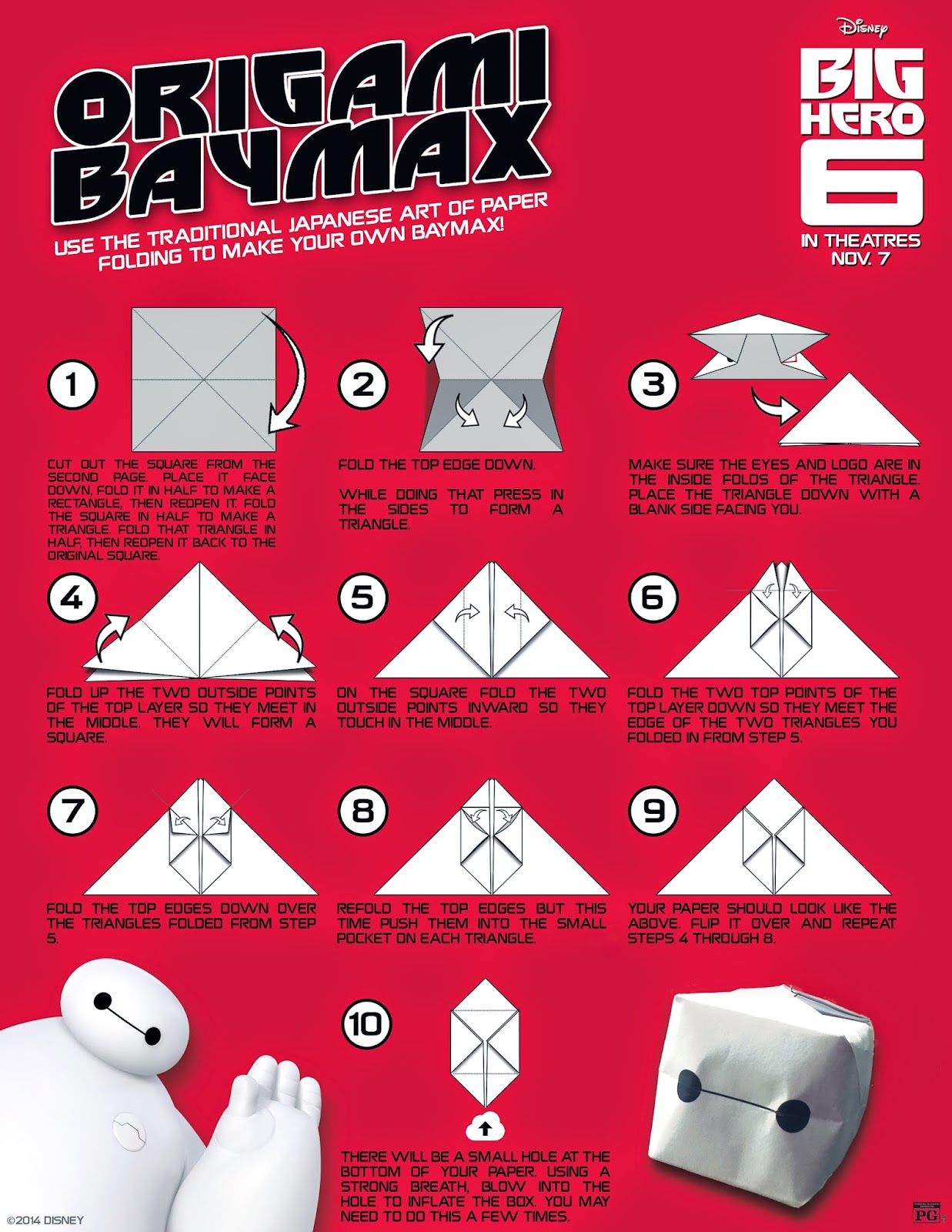 Origami Baymax : 折り紙で作る可愛いキャラクターの折り方・作り方 - NAVER まとめ