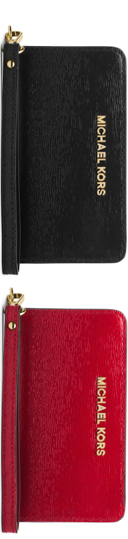 MICHAEL Michael Kors saffiano slim tech wristlet