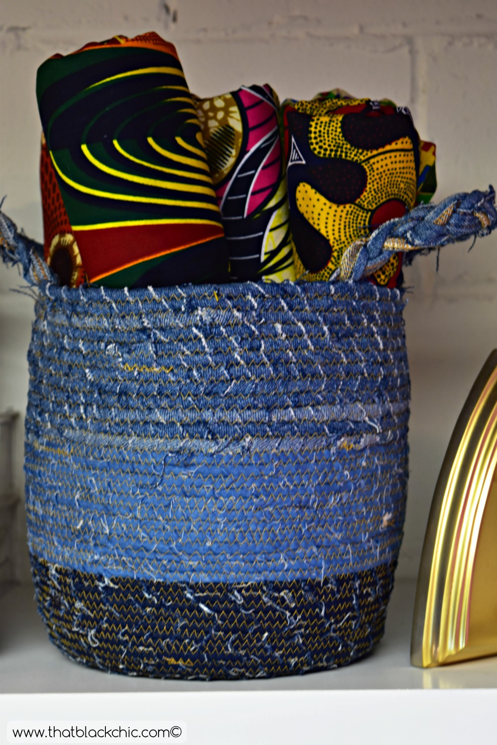 DIY Rope Basket with Recycled Denim [...And the Fabric Mart gift