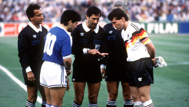  1-0 victory over holders Argentina in the 1990 World Cup final in Italy.