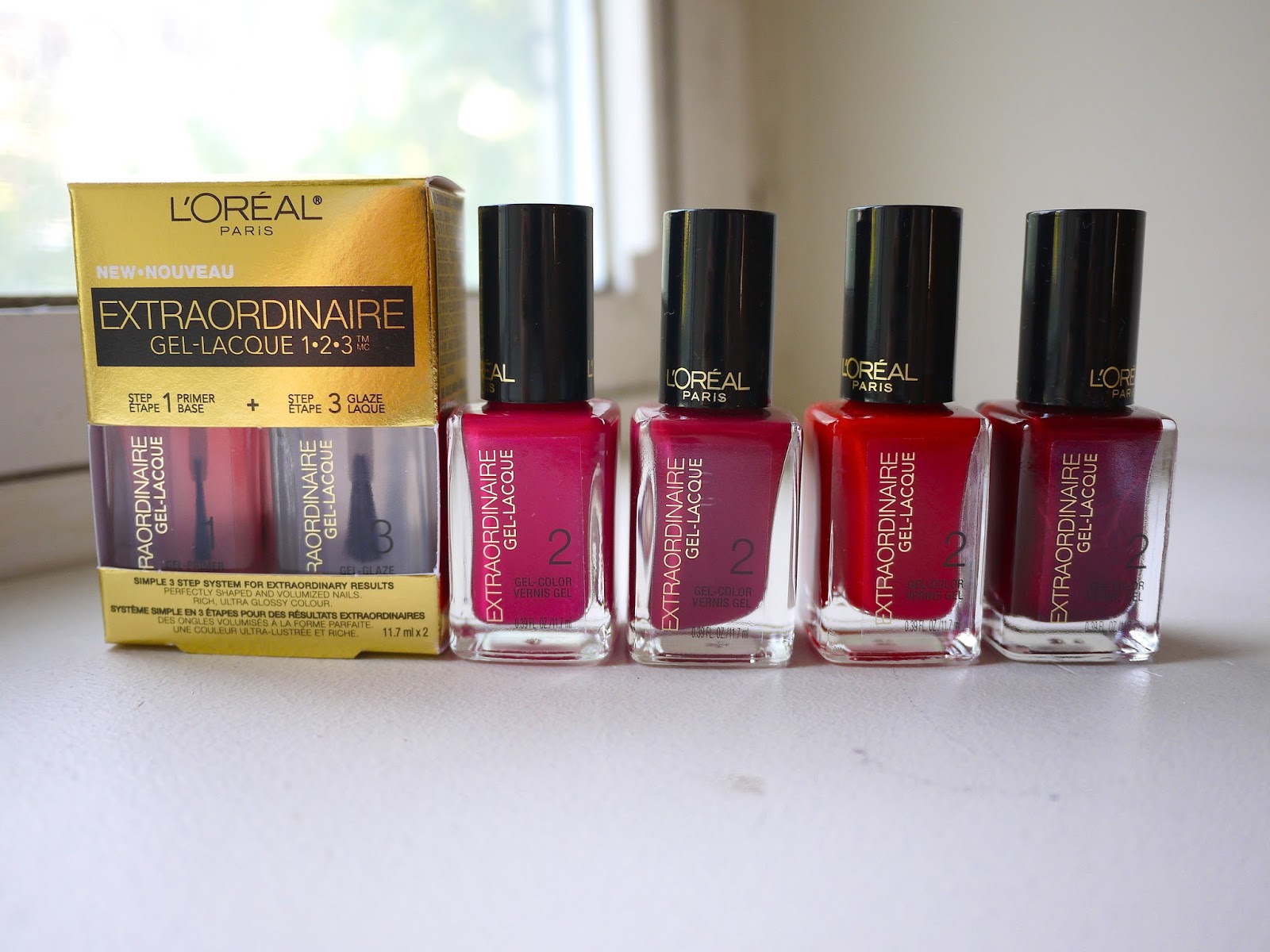 l'oreal extraordinaire gel-lacque 1-2-3 primer and glaze kit review swatch