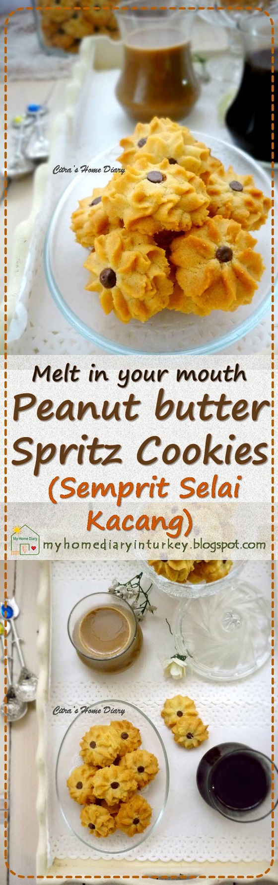 Melt in your mouth Peanut butter spritz cookies / Semprit selai kacang yang nagih enaknya