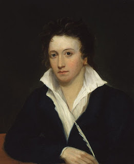 Portrait of Percy Bysshe Shelley by Alfred Clint, 1819