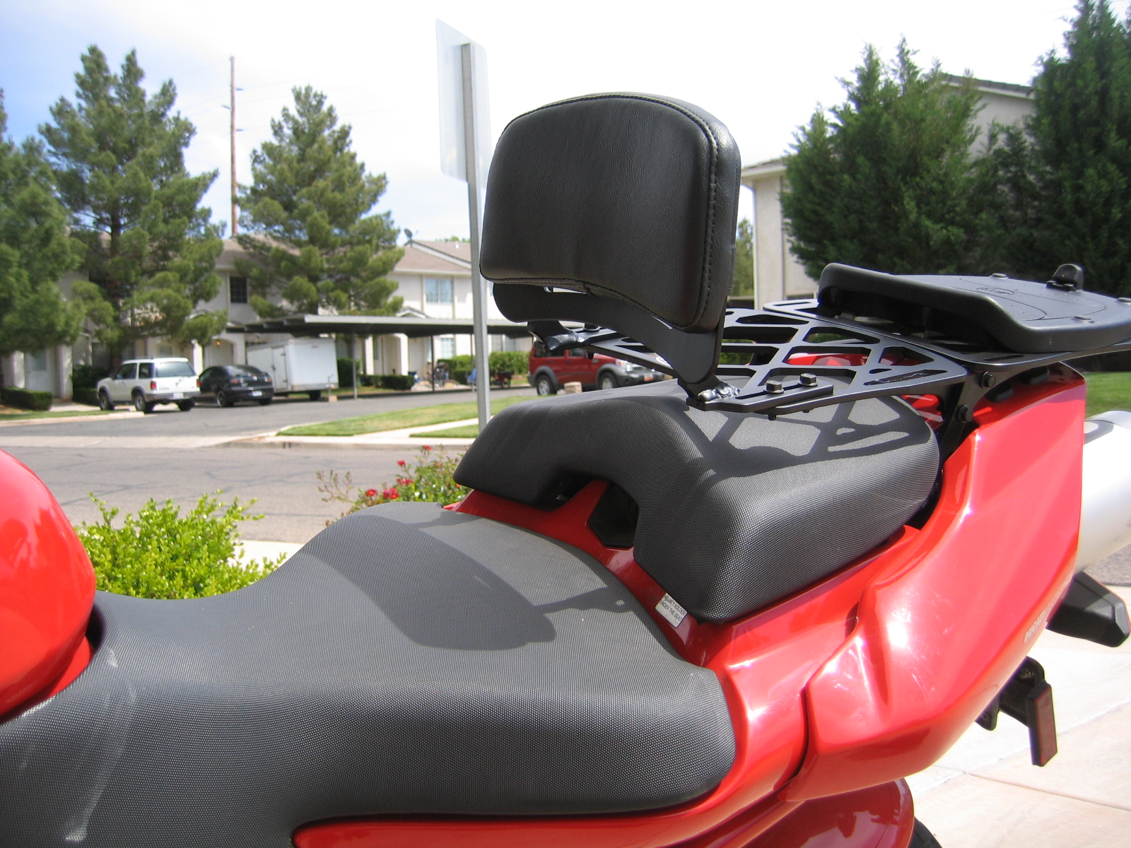 motorcycle rider backrest