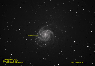 The Pinwheel Galaxy - M101.  April 15, 2012