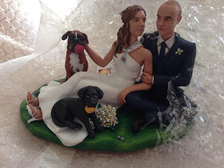 sposini cake topper con cani cuccioli boxer torta matrimonio milano 