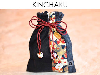 Kinchaku Beutel aus japanischen Stoffen von Noriko handmade, handgemacht, Einzelstück, Unikat, Design, Reisebeutel