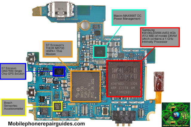 All Gsm Solution: Samsung Galaxy S 4G front PCB Motherboard IC Components