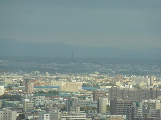 Image of the 100th anniversary tower taken from the Sapporo TV tower