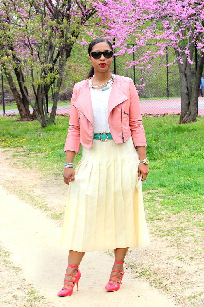 Tea Length Skirts and Pastel Leather - Comme Coco