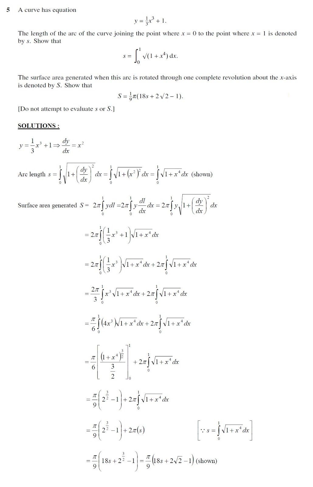 A Level JC H2 Maths Tuition - White Group Mathematics: November 2010