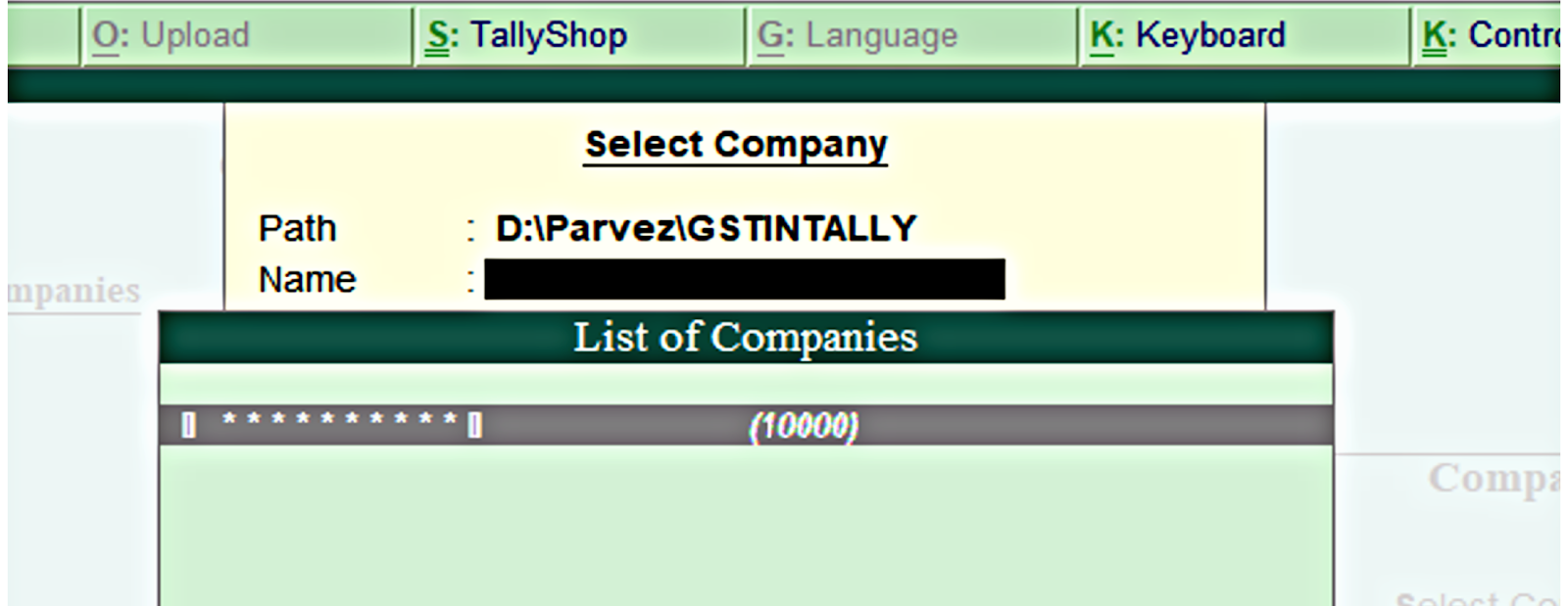 how to recover lost tally password