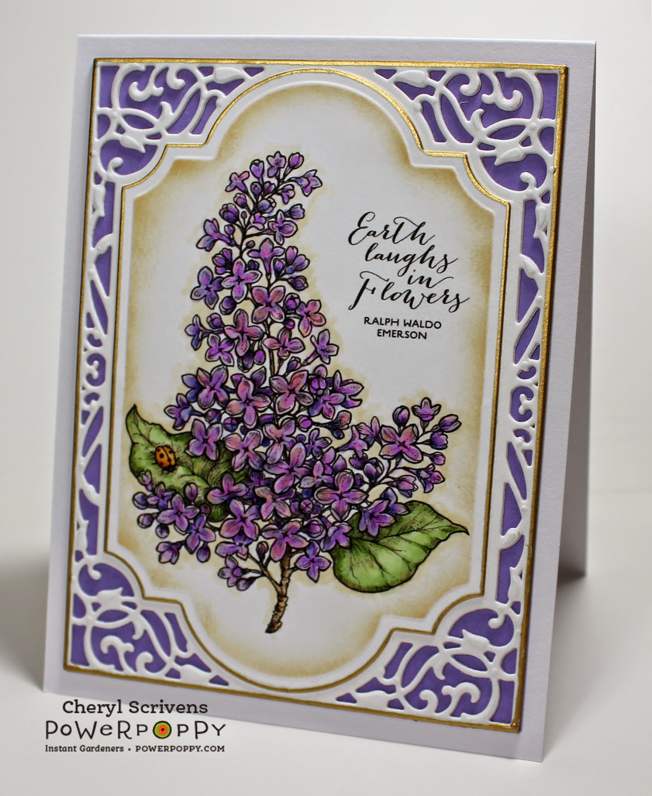 Power Poppy, Instant Gardeners, French Lilac, Digital Image, CherylQuilts, Designed by Cheryl Scrivens