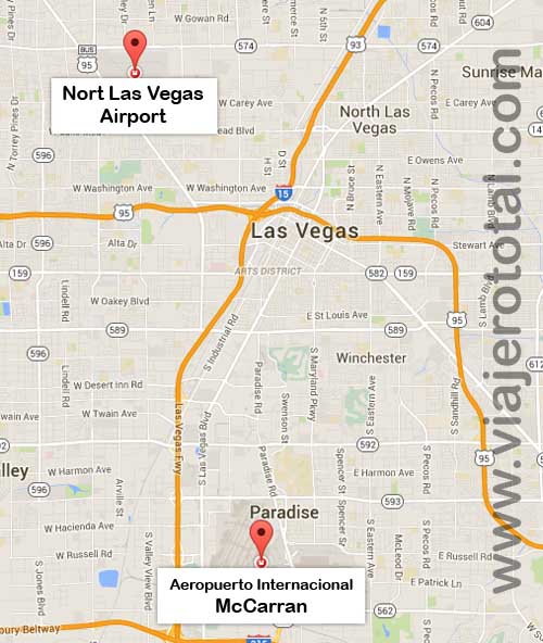Mapa de los Aeropuertos de Las Vegas