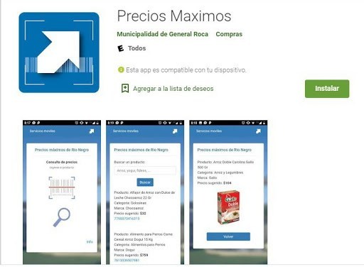 Crearon una app para conocer precios máximos en Río Negro Crearon una app para conocer precios máximos en Río Negro