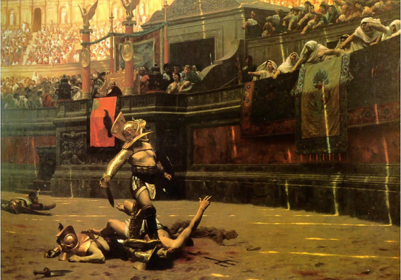 Cuadro de Jean-Leon Gerome "Pollice Verso" Cuadro de Jean-Leon Gerome "Pollice Verso". El Coliseo de Roma