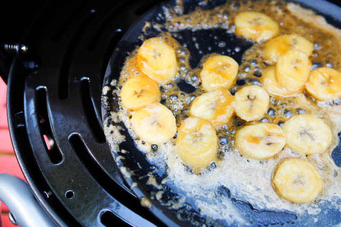 caramelized bananas on the grill