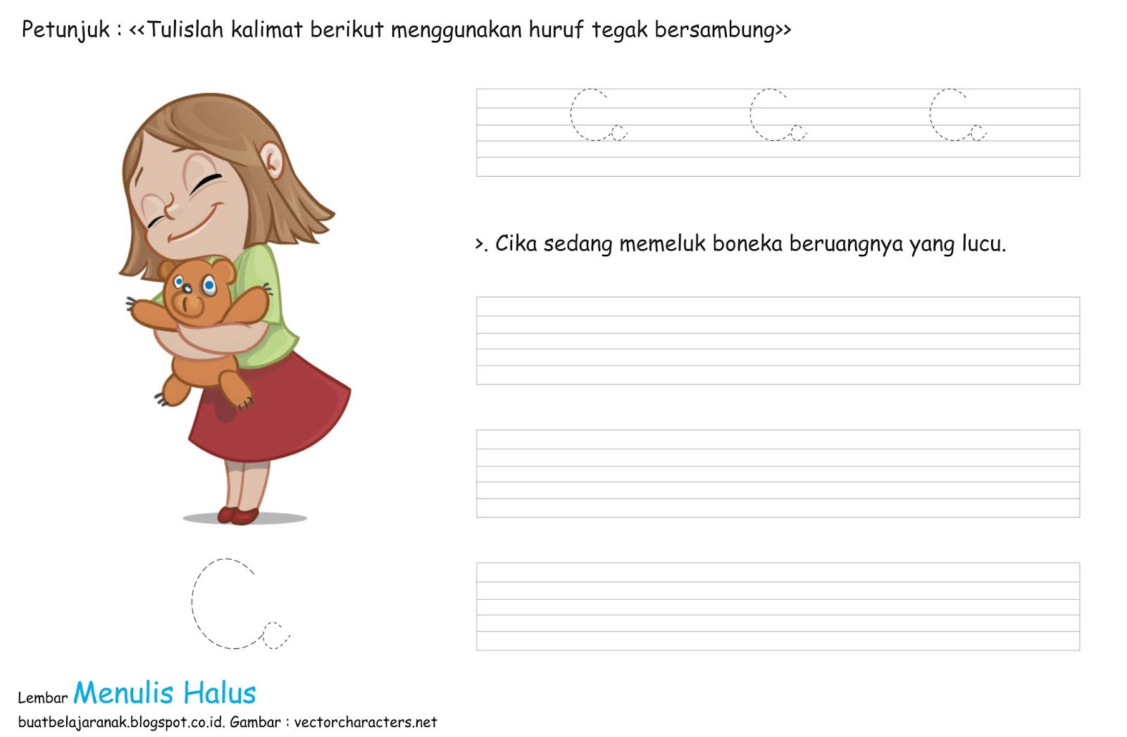 Worksheet Menulis Tegak Bersambung