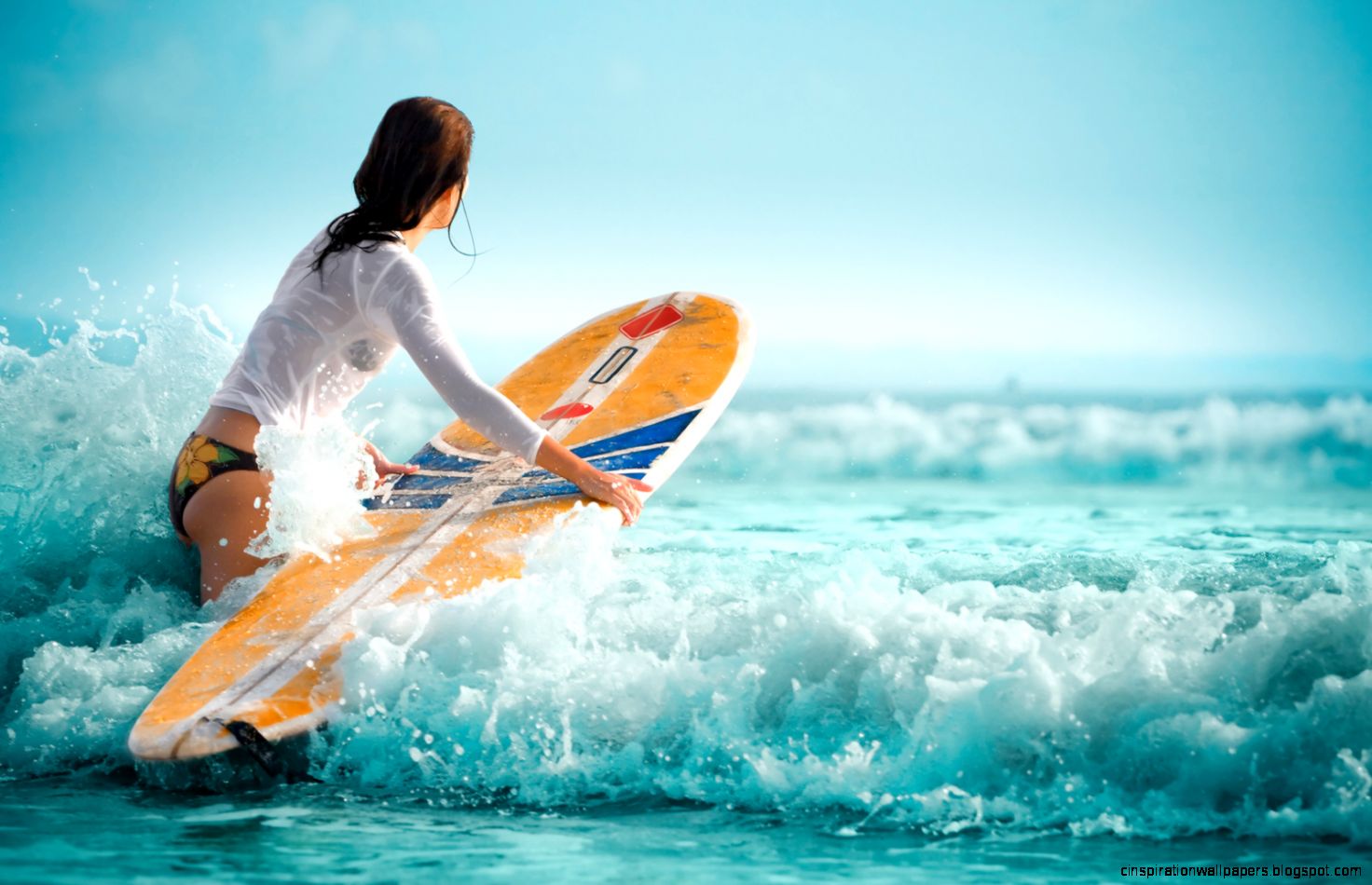 Beautiful Girl Surfing