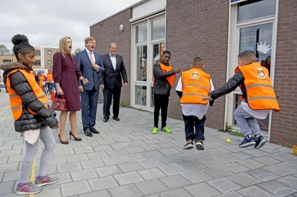  Queen Maxima and King Willem-Alexander of The Netherlands attend the Koningsspelen (King Games) at primary school Drostenburg for children with an disability in Amsterdam