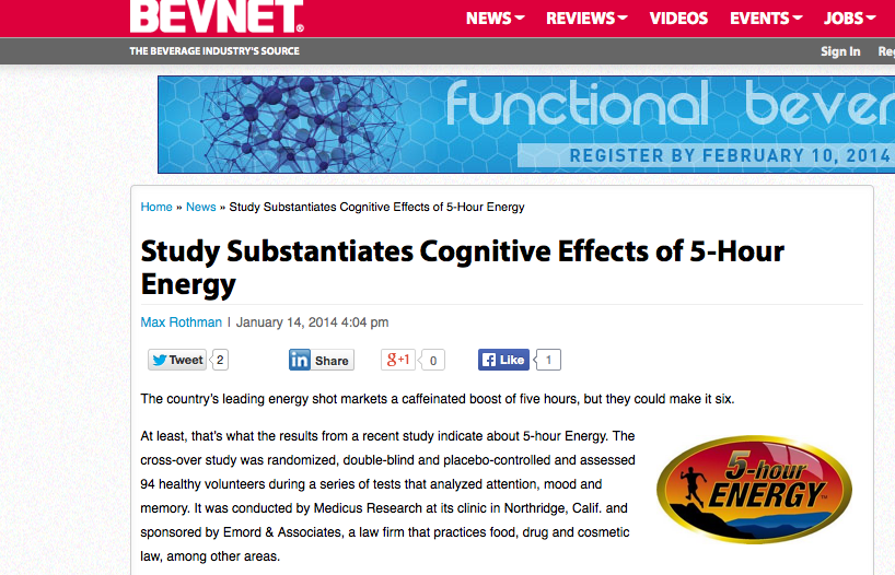 GreenEyedGuide Energy Drinks in the News Study Substantiates