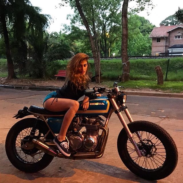 Wake up with the girl in a bikini motorcycle Guns Girls