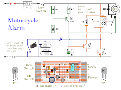 Motorcycle Alarm Circuit Diagram